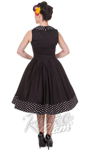 Dolly and Dotty Hazel Swing Dress in Black & Polka Dot back Dolly and Dotty Hazel Swing Dress in Black & Polka Dot back