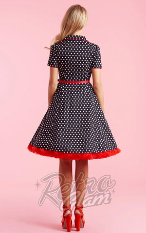 Dolly and Dotty Penelope Black Polka Dot Shirt Dress back Dolly and Dotty Penelope Black Polka Dot Shirt Dress back