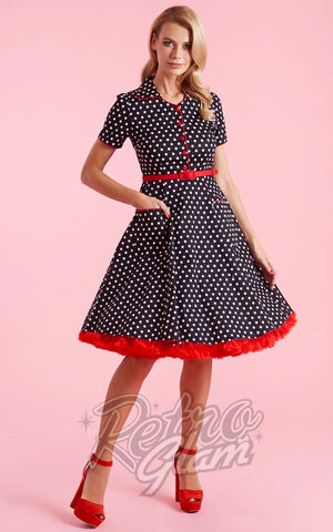 Dolly and Dotty Penelope Black Polka Dot Shirt Dress Dolly and Dotty Penelope Black Polka Dot Shirt Dress