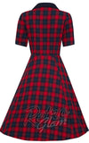 Dolly and Dotty Penelope Red Tartan Shirt Dress detail back Dolly and Dotty Penelope Red Tartan Shirt Dress detail back