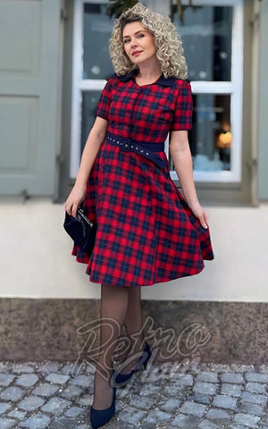 Dolly and Dotty Penelope Red Tartan Shirt Dress Dolly and Dotty Penelope Red Tartan Shirt Dress