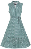 Dolly and Dotty Poppy Shirt Dress in Green Polka Dot Dolly and Dotty Poppy Shirt Dress in Green Polka Dot