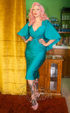 Hollywoodland Cabaret Cape Dress in Teal Hollywoodland Cabaret Cape Dress in Teal