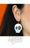 Erstwilder Halloween Earrings - Ghost skull model Erstwilder Halloween Earrings - Ghost skull model