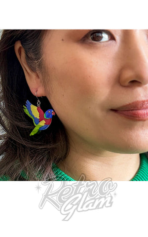 Erstwilder Lulu The Lorikeet Earrings model Erstwilder Lulu The Lorikeet Earrings model