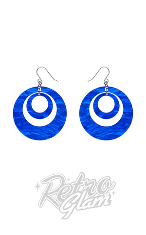 Erstwilder Double Hoop Resin Drop Earrings blue Erstwilder Double Hoop Resin Drop Earrings blue