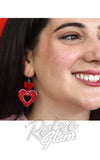Erstwilder Earrings double heart red model Erstwilder Earrings double heart red model