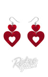 Erstwilder Earrings double heart red Erstwilder Earrings double heart red