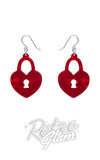 Erstwilder Earrings heart locket red valentines Erstwilder Earrings heart locket red valentines