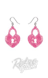 Erstwilder Earrings heart locket pink Erstwilder Earrings heart locket pink