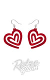 Erstwilder Earrings heart maze red Erstwilder Earrings heart maze red
