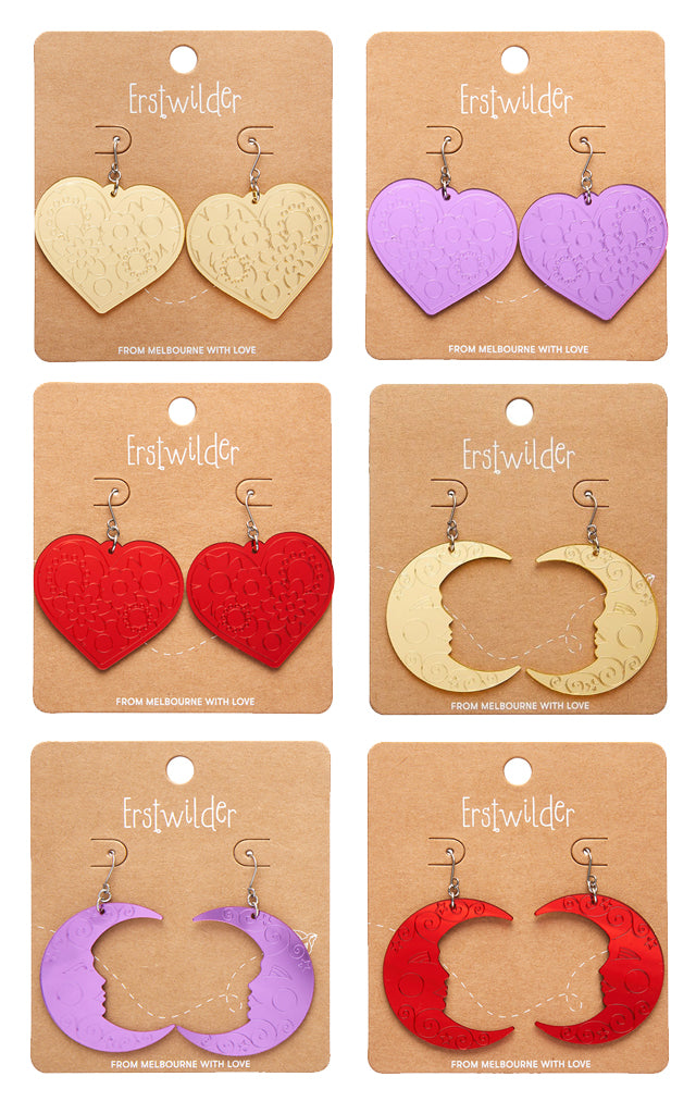 Erstwilder Spellbound Moons & Hearts Earrings Erstwilder Spellbound Moons & Hearts Earrings