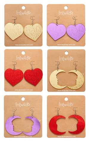 Erstwilder Spellbound Moons & Hearts Earrings Erstwilder Spellbound Moons & Hearts Earrings