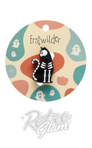 Erstwilder Bone Cat Mini Brooch halloween Erstwilder Bone Cat Mini Brooch halloween