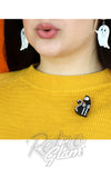 Erstwilder Bone Cat Mini Brooch model Erstwilder Bone Cat Mini Brooch model