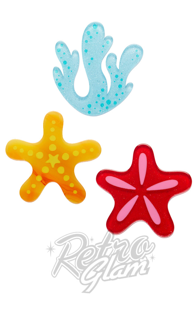 Erstwilder Simplified Mini Brooch - Coral & Starfish Erstwilder Simplified Mini Brooch - Coral & Starfish