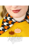 Erstwilder Pumpkin Patch Mini Brooch Set in Orange model Erstwilder Pumpkin Patch Mini Brooch Set in Orange model