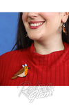 Erstwilder Rosie The Robin Brooch model Erstwilder Rosie The Robin Brooch model