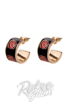 Erstwilder Remembrance Poppy Enamel Huggie Earrings gold Erstwilder Remembrance Poppy Enamel Huggie Earrings gold
