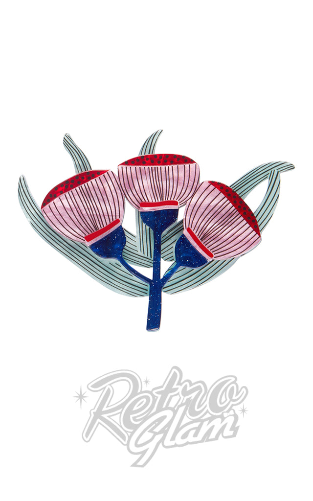 Erstwilder Ruby-Red Flowering Gum Brooch Erstwilder Ruby-Red Flowering Gum Brooch