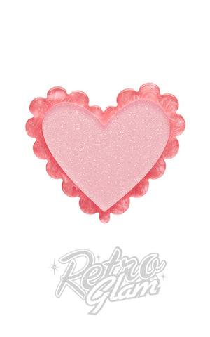 Erstwilder Scalloped Heart Simplified Mini Brooch Erstwilder Scalloped Heart Simplified Mini Brooch