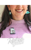 Erstwilder Spin Me Right Round Brooch in White model Erstwilder Spin Me Right Round Brooch in White model