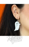 Erstwilder Halloween Earrings - Ghost white model Erstwilder Halloween Earrings - Ghost white model