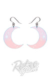 Erstwilder Halloween Earrings - crescent moon irridescent Erstwilder Halloween Earrings - crescent moon irridescent