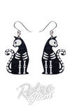 Erstwilder bone kitty drop earrings black Erstwilder bone kitty drop earrings black