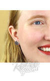 ertwilder pumpkin stud earrings black gingham ertwilder pumpkin stud earrings black gingham