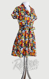 Eva Rose Mini Shirt Dress in Book Print library Eva Rose Mini Shirt Dress in Book Print library
