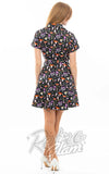 Eva Rose Mini Shirt Dress in Lavendar Mushroom Print back Eva Rose Mini Shirt Dress in Lavendar Mushroom Print back