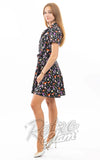 Eva Rose Mini Shirt Dress in Lavendar Mushroom Print side Eva Rose Mini Shirt Dress in Lavendar Mushroom Print side