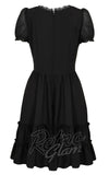 Hell Bunny Annette Dress in Black detail back Hell Bunny Annette Dress in Black detail back