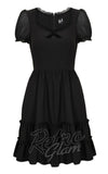 Hell Bunny Annette Dress in Black detail front Hell Bunny Annette Dress in Black detail front