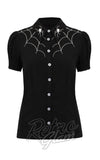 Hell Bunny Arania Spiderweb Blouse detail