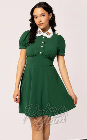 Hell Bunny Basil Dress in Green fox Hell Bunny Basil Dress in Green fox