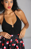 Hell Bunny Cheryl Top in Black detail Hell Bunny Cheryl Top in Black detail