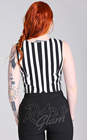 Hell Bunny Striped Gasper Waistcoat back Hell Bunny Striped Gasper Waistcoat back
