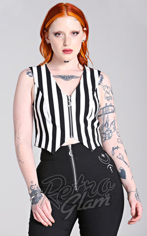 Hell Bunny Striped Gasper Waistcoat Hell Bunny Striped Gasper Waistcoat