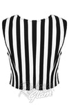 Hell Bunny Striped Gasper Waistcoat detail back Hell Bunny Striped Gasper Waistcoat detail back