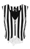 Hell Bunny Striped Gasper Waistcoat detail Hell Bunny Striped Gasper Waistcoat detail