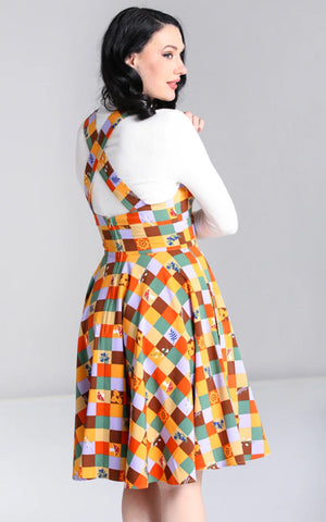Hell Bunny Hawthorn Pinafore Dress back Hell Bunny Hawthorn Pinafore Dress back