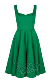 Hell Bunny Heidi Dress in Mid Green detail Hell Bunny Heidi Dress in Mid Green detail