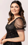 Hell Bunny Infinity Mini Dress in Black curvy side Hell Bunny Infinity Mini Dress in Black curvy side