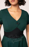 Hell Bunny Jessica Dress in Green & Black bodice Hell Bunny Jessica Dress in Green & Black bodice