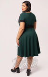 Hell Bunny Jessica Dress in Green & Black curvy back Hell Bunny Jessica Dress in Green & Black curvy back