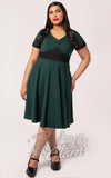 Hell Bunny Jessica Dress in Green & Black curvy Hell Bunny Jessica Dress in Green & Black curvy