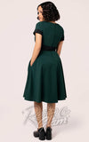 Hell Bunny Jessica Dress in Green & Black back Hell Bunny Jessica Dress in Green & Black back
