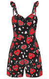 Hell Bunny Kate Heart Playsuit back detail Hell Bunny Kate Heart Playsuit back detail